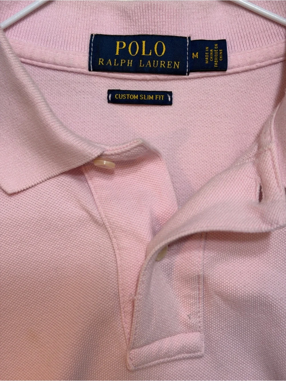 Ralph Lauren Men’s Light Pink Polo Shirt with Navy Pony